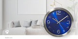 NEDIS CLWA010MT30BU Relógio de Parede Diâmetro do Círculo 30 cm Azul e Aço Inoxidável