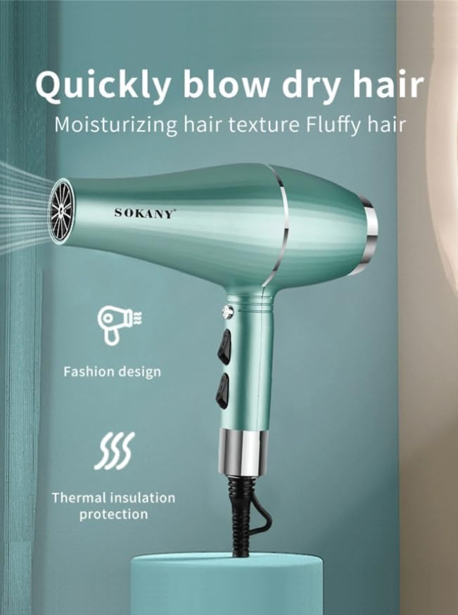 SECADOR DE CABELO AJUSTÁVEL PROFISSIONAL SOKANY COM DIFUSOR, 2000W, SK-14009