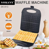 Máquina de Waffles (galete) Sokany 1400W 4 Fatias Sk-813 Sokany