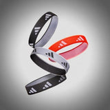 Bandoletes Adidas Laços de Cabelo - Faixas de Cabelo de Lycra Macias e Elásticas para Uso Esportivo e Diário, Elástico Durável Sem Puxar, Uso Confortável durante todo o Dia em Preto, Branco e Vermelho, (Preto/Cinza/Vermelho Solar, Pacote com 4)