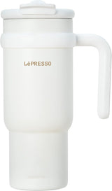 Caneca de Café LePresso com Canudo de Inox 900ml - Branco