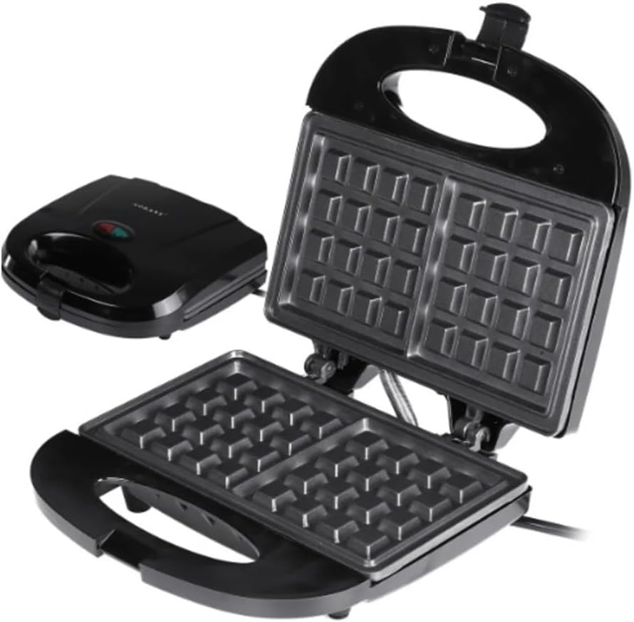Máquina de fazer galetes Waffles  Sokany 750 W para Waffles Individuais, Batatas Fritas, Chaleiras Keto com Superfícies Antiaderentes e Fáceis de Limpar (SK-114)