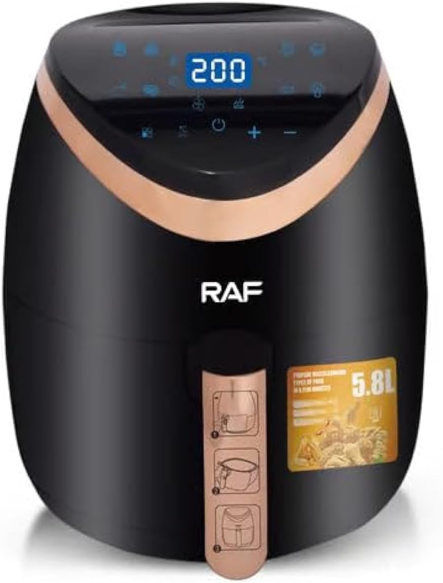 Fritadeira a ar RAF, R.5234B, 5.8L 1700W, preto