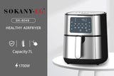 Sokany Essential Air Fryer SK-8048, Tela Digital Touch Screen, 7L, 1700W, Prata Garantia internacional - tensão de alimentação 220V e 50hz