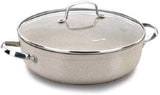 Panela Korkmaz A1854 Granita Alumínio Forjado Short Pot | Pote de Revestimento de Granito Antiaderente | Panelas com base de indução 24x6,5 cm