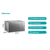 Micro-ondas Hisense 20L Cinza Digital H20MOWS10 – Painel Digital, 700W, 6 Programas Automáticos, Grill