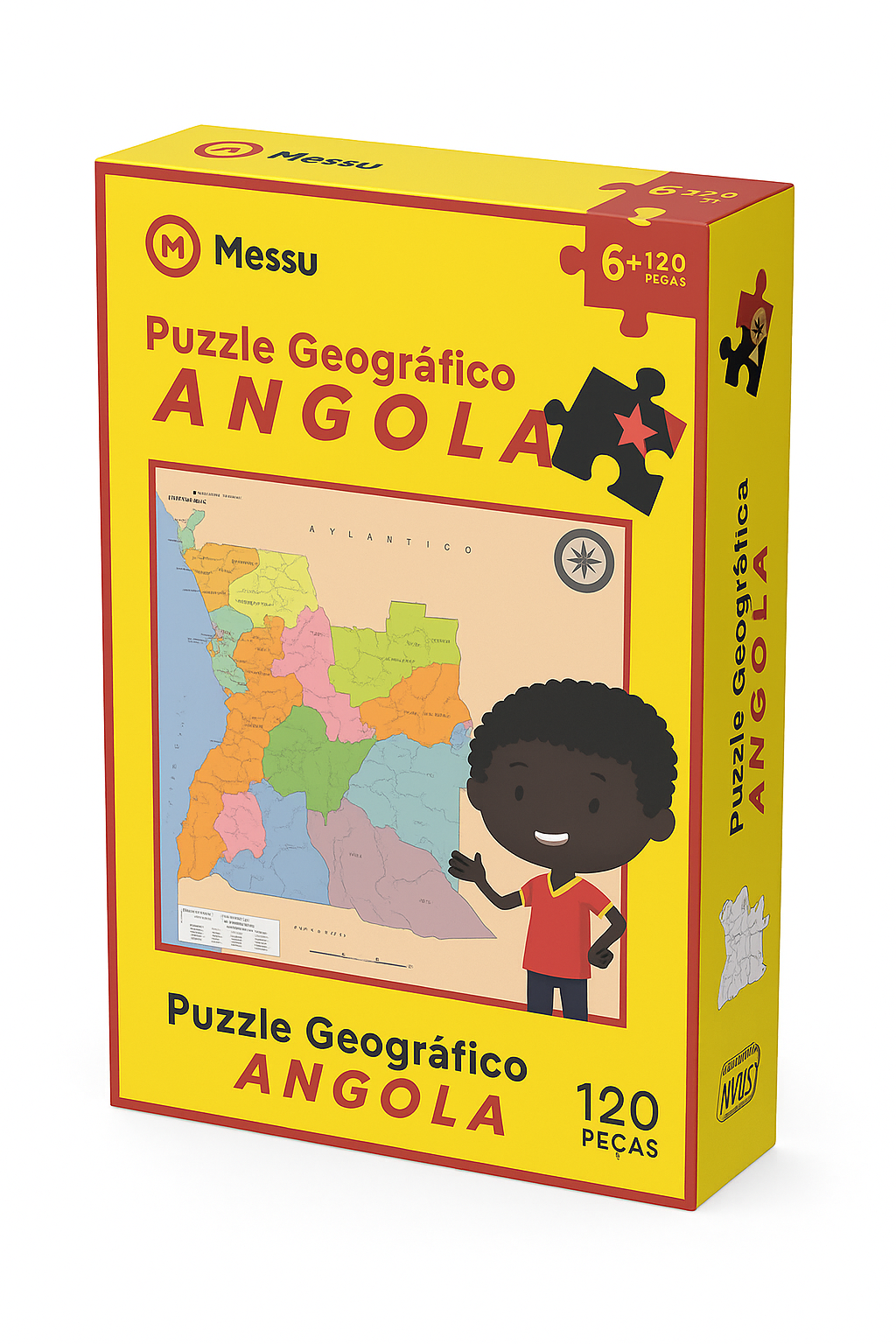 PUZZLE GEOGRÁFICO MAPA DE ANGOLA - 120 PEÇAS