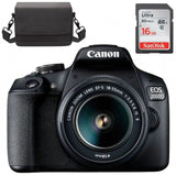 Canon Eos 2000D Máquina Fotográfica Dig.24.1Mp Efs18-55Mm Is Ii + Memória + Bolsa – Namorados