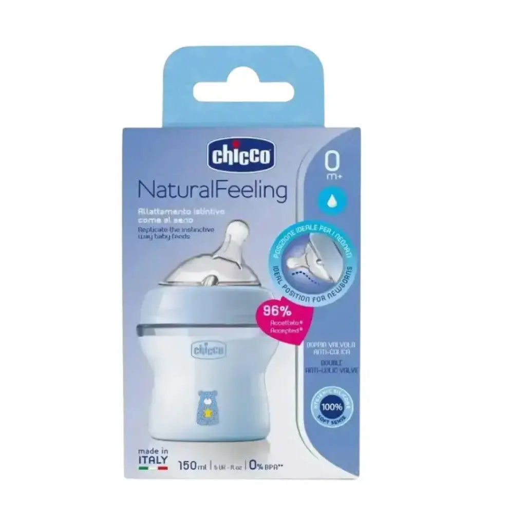 CHICCO BIBERAO NATURAL AZUL 150ML 0M+