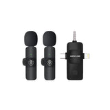 Microfone Green Lion 3 EM 1 Tipo-C / Lightning / Aux - Preto