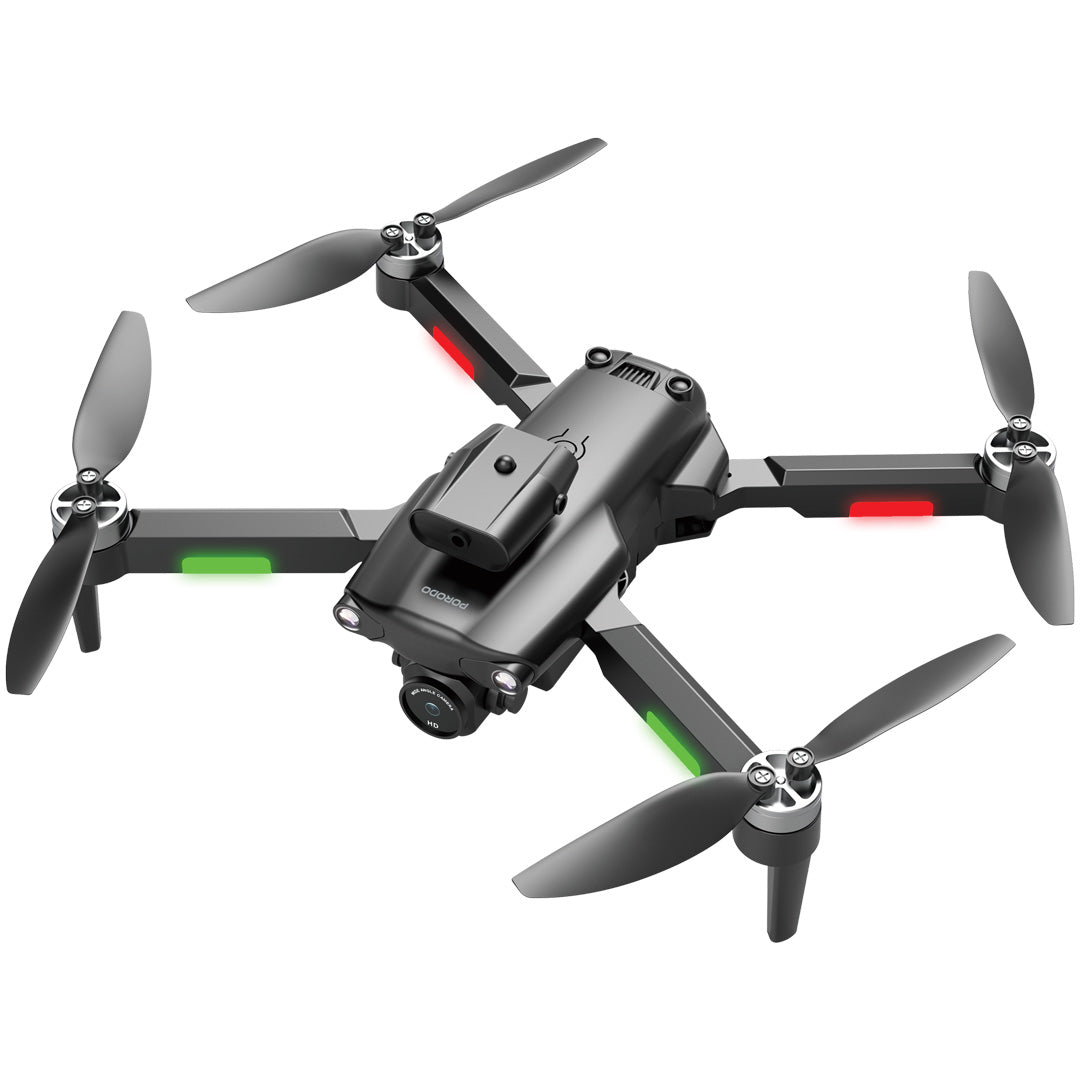 Porodo RC Drone – Drone Dobrável com Motor Brushless e Evitamento de Obstáculos – Preto