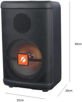 Caixa de Som Bluetooth KTS-1279, 8 Polegadas, com Microfone sem Fio, Karaokê, Luz RGB, Controle Remoto, Preta