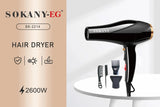 Secador de Cabelo Profissional 4-em-1 Sokany SK-2214 2600W, Preto