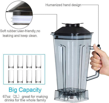 Liquidificador automático de grau comercial Sokany 4500w para serviço pesado, frasco de 2l - multicolorido