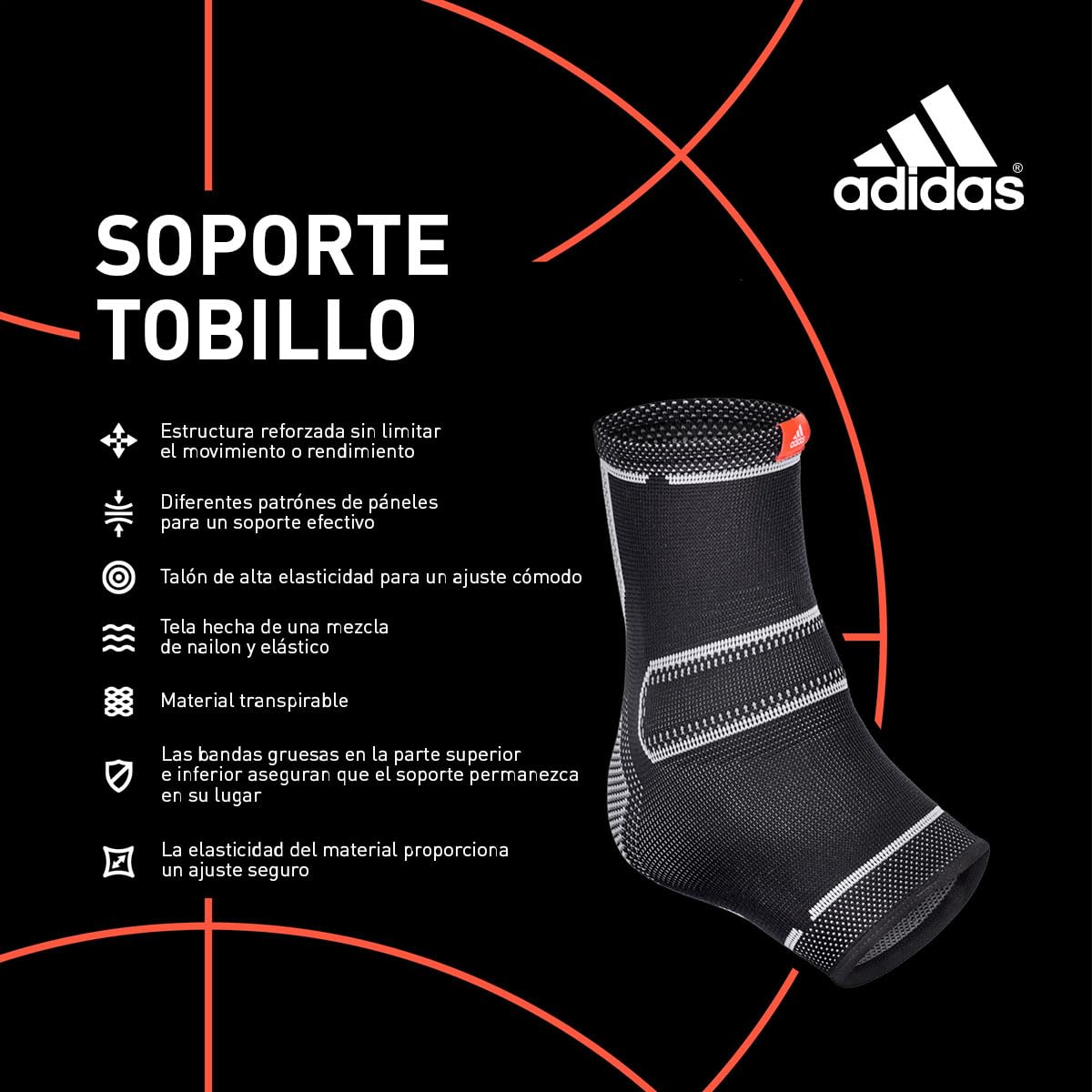 SUPORTE DE TORNOZELO ADIDIAS- TAMANHO XL