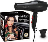 Secador de cabelo profissional 2200W de secagem rápida poderosa de SOKANY Secador de cabelo de baixo nível de ruído e difusor com 2 velocidades e 2 configurações de calor RCY-173i