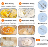 Batedeira de mão de aço inoxidável SOKANY 800W, 5 velocidades com botão de saída, batedor de mão com 2 ganchos de massa e 2 batedores (SK-02001 3 em 1 800W)