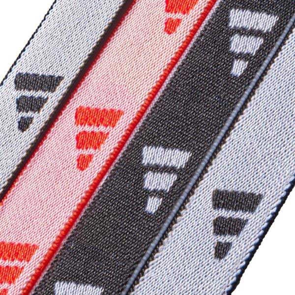 Bandoletes Adidas Laços de Cabelo - Faixas de Cabelo de Lycra Macias e Elásticas para Uso Esportivo e Diário, Elástico Durável Sem Puxar, Uso Confortável durante todo o Dia em Preto, Branco e Vermelho, (Preto/Cinza/Vermelho Solar, Pacote com 4)