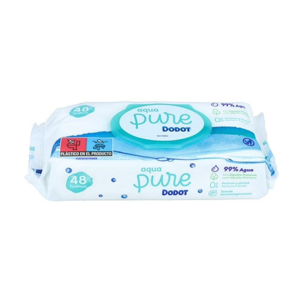 DODOT TOALHITAS PURE AQUA C/TAMPA 48UN
