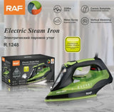 Ferro de engomar elétrico Profissional a vapor  RAF R-1248G, 2200 W, base de cerâmica, verde