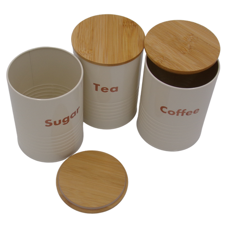 Caixa de pão  - conjunto de 4 Pcs 3 caixa de pão, 1 lata de chá, 1 lata de café, lata de açúcar & nbsp;