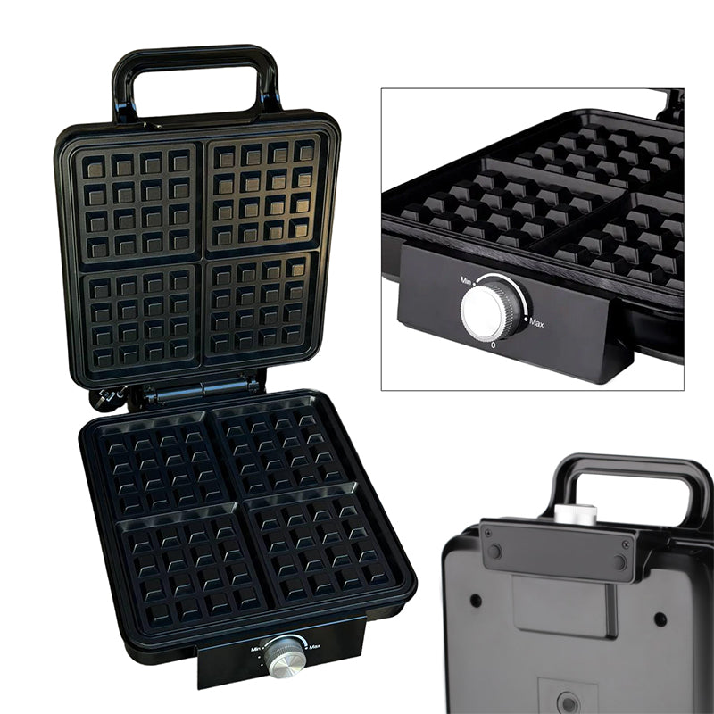 Torradeira de Waffle RAF R.2208 Preto 1500 W Torradeira de Waffle Resistente ao Calor de Qualidade Premium