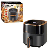 Sokany SK-10014 Fritadeira-Fritadeira Multifuncional 4.8 Litros 1300 W Aerogril 4.8L Sokany SK-10014 Cor Cinza