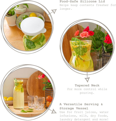 Jarra de Vidro Fonte 24.6oz / 700ml LAV-FONTE CARAFE 700cc TAMPA CINZA GB