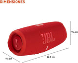 Alto-falante Bluetooth sem fio portátil JBL Charge 5 com IP67 à prova d'água e saída de carga USB - vermelho, pequeno