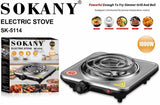 FOGÃO ELECTRICO DE 1 BOCA Aquecedor de Azulejos Sokany SK-5114 1000 Watt
