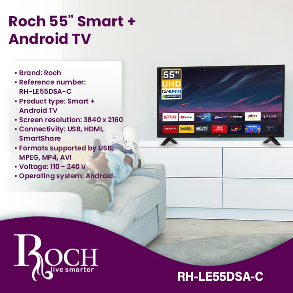 TV Smart TV ROCH 55" + Android (RH-LE55DSA-C)