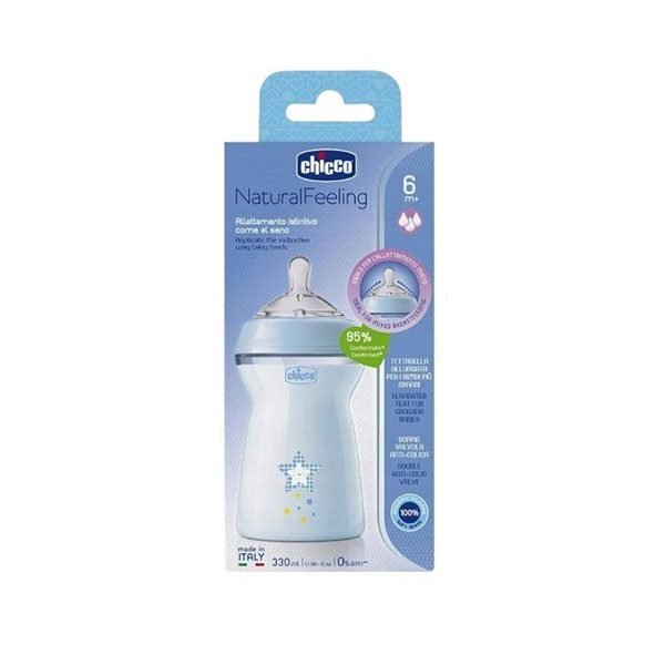CHICCO BIBERAO NATURAL AZUL 330ML 6M+