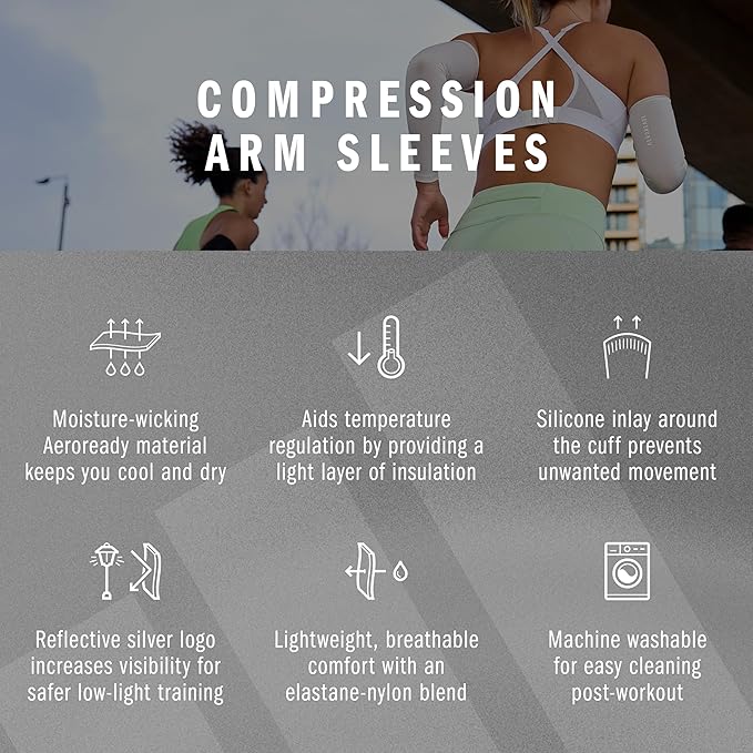 Adidas Aeroready Mangas de Braço de Compressão - Branco - L/XL