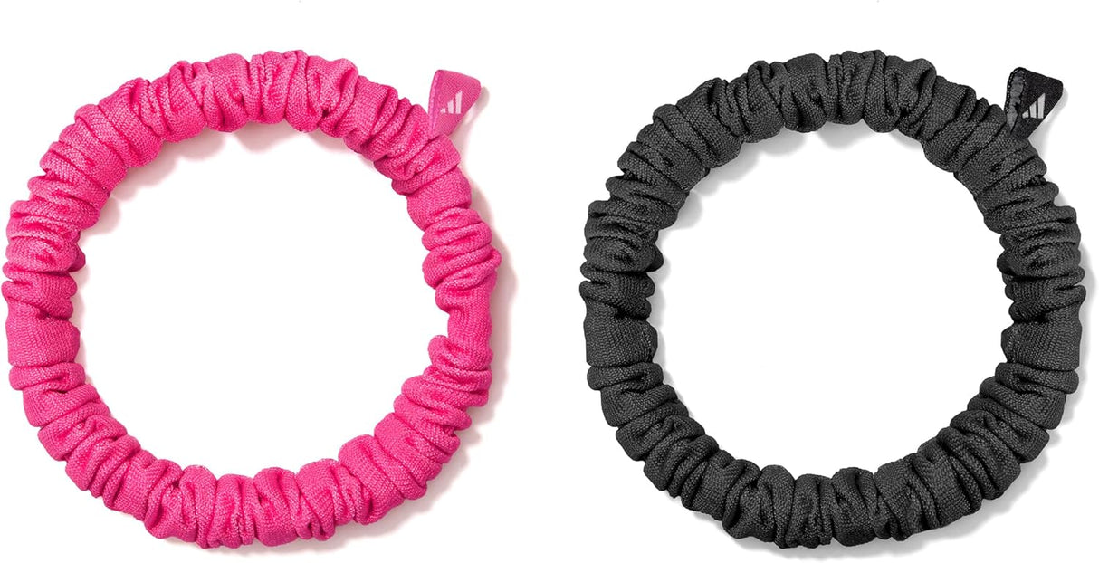 Bandoletes Conjunto de 2 Elásticos de Cabelo Adidas Scrunchies em Preto e Rosa Lúcido