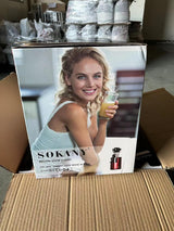 SOKANY JE-25 300W Espremedor de Mastigação Lenta, Calha Grande de 80mm, Jarro de Suco, Recipiente de Polpa, Livre de BPA, Fácil de Limpar, Espremedor Lento Inteiro para Frutas e Legumes, Vermelho