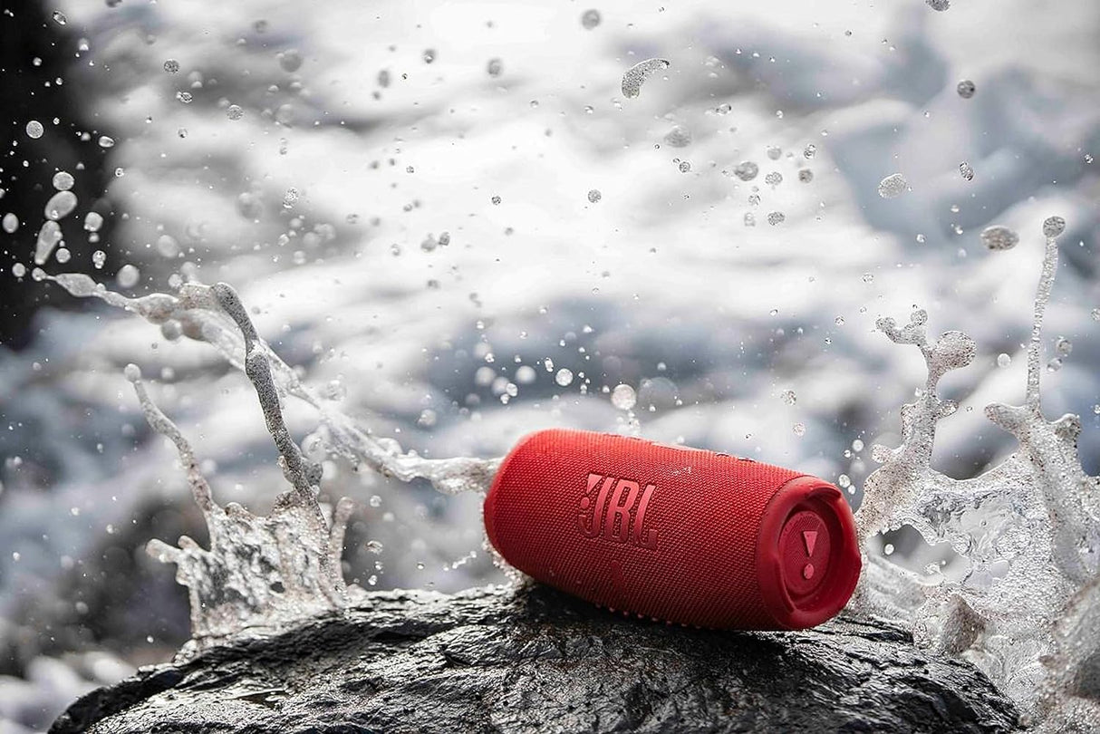 Alto-falante Bluetooth sem fio portátil JBL Charge 5 com IP67 à prova d'água e saída de carga USB - vermelho, pequeno