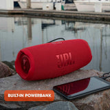 Alto-falante Bluetooth sem fio portátil JBL Charge 5 com IP67 à prova d'água e saída de carga USB - vermelho, pequeno