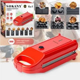 Conjunto de Sanduicheira Multiuso 6 em 1 Sokany - 700W - Sk-bbq-836