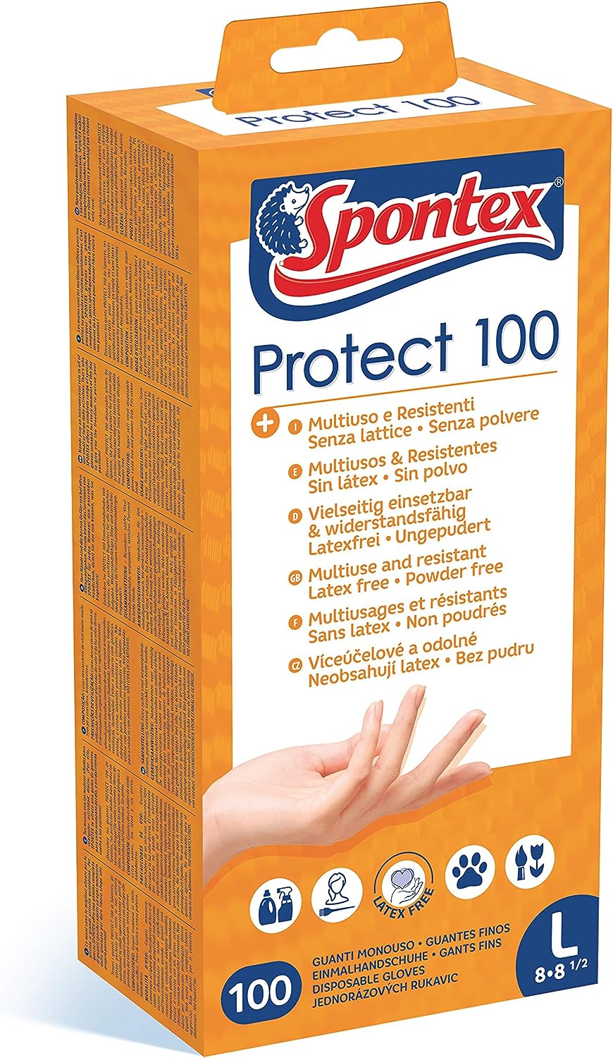 Luvas de vinil Spontex de Protecteção 100 unid., tamanho S