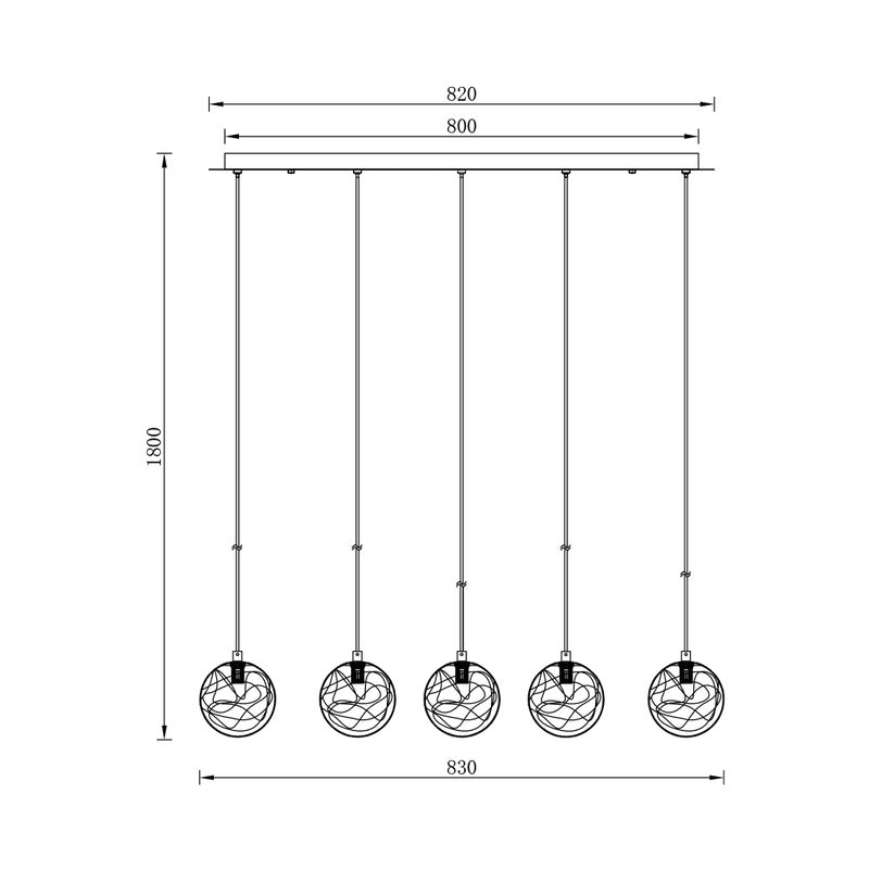 Luminária de Teto Braytron BRY-S002S-4H 5xG9 GLD PENDANT LIGHT