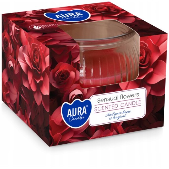 AURA VELA COPO VIDRO 80GR SENSUAL FLOWER