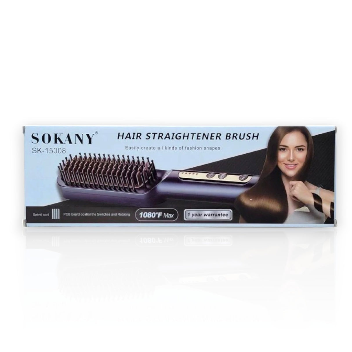 Escova de alisamento de cabelo Sokany SK-15008 com cerdas