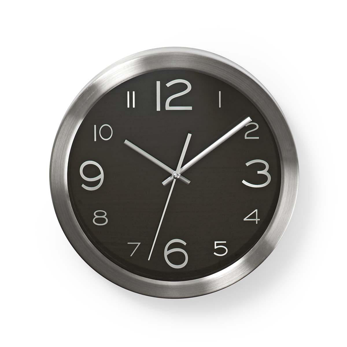 Relógio de parede Diâmetro: 300 mm | Aço inoxidável | Preto / Prata | CLWA010MT30BK