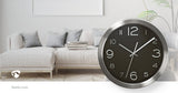 Relógio de parede Diâmetro: 300 mm | Aço inoxidável | Preto / Prata | CLWA010MT30BK