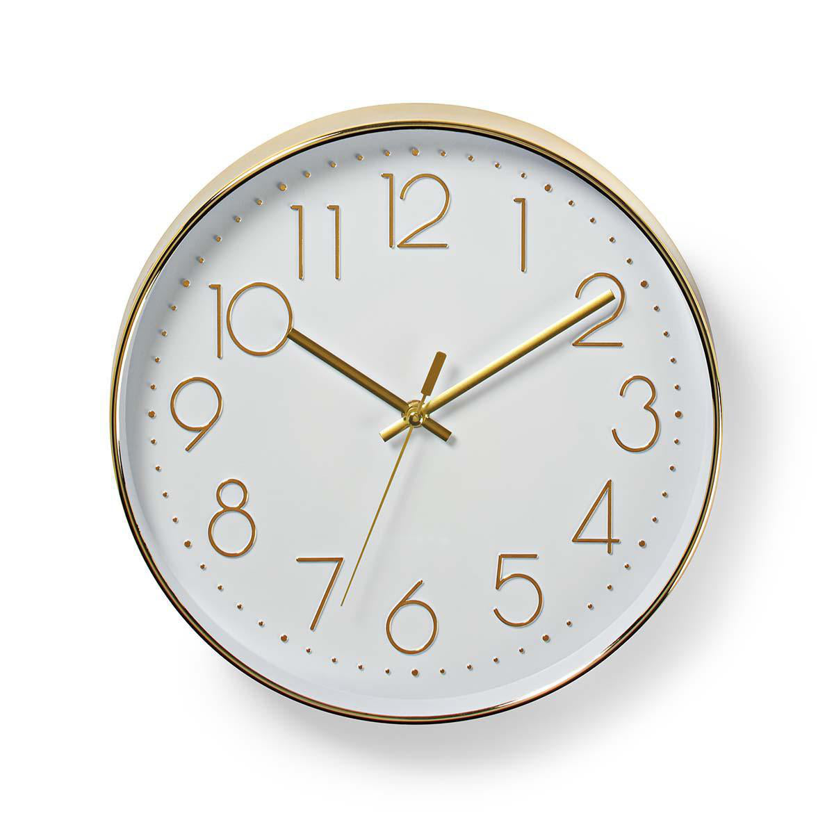 Relógio de parede Diâmetro: 300 mm | Plástico | Ouro / Branco | CLWA015PC30GD