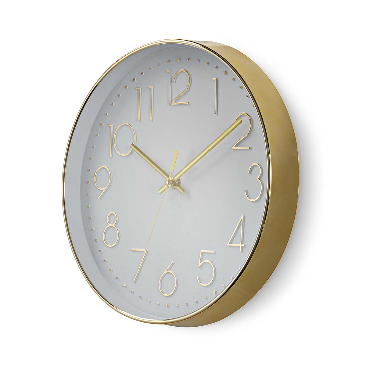 Relógio de parede Diâmetro: 300 mm | Plástico | Ouro / Branco | CLWA015PC30GD