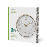 Relógio de parede Diâmetro: 300 mm | Plástico | Ouro / Branco | CLWA015PC30GD