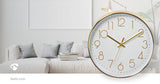 Relógio de parede Diâmetro: 300 mm | Plástico | Ouro / Branco | CLWA015PC30GD