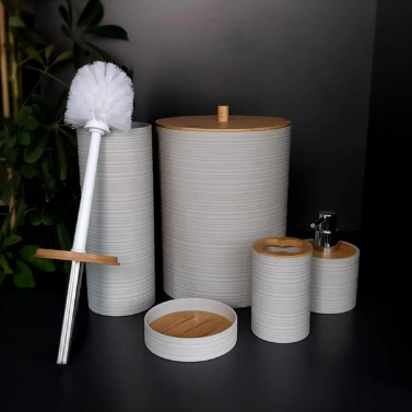 Kit conjunto para banheiro 5 peças na cor Preto