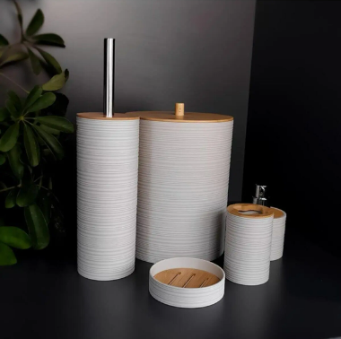 Kit conjunto para banheiro 5 peças na cor Preto